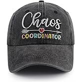 Thank You Gifts for Women Men Teacher Lady, Funny Adjustable Washed Cotton Embroidered Chaos Coordinator Baseball Cap