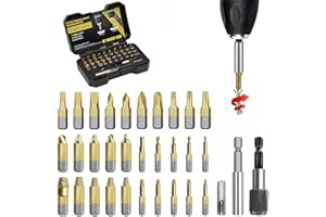 DTRUCTIEW 33PCS Titanium Damaged Screw Extractor Set, HSS 4341 Screw Extractor Kit 2 in 1, Easy Out Stripped Screw Extractor of Rusty & Broken with Magnetic Extension Bit Holder & Socket Adapter