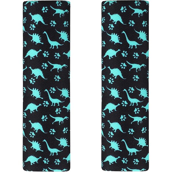 AFPANQZ Funny Dinosaur Car Seat Belt Pads For Kids - Soft Neoprene Shoulder Covers (8.8x7.8 Inch)