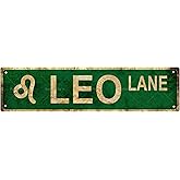LEO Zodiac Sign Star Sign Vintage Metal Tin Sign, Street Sign, Home Decor, Room Decor, Wall Decor, Bathroom Decor, Bar Decor, Cafe Decor, Garage Decor, 16 x 4 Inch