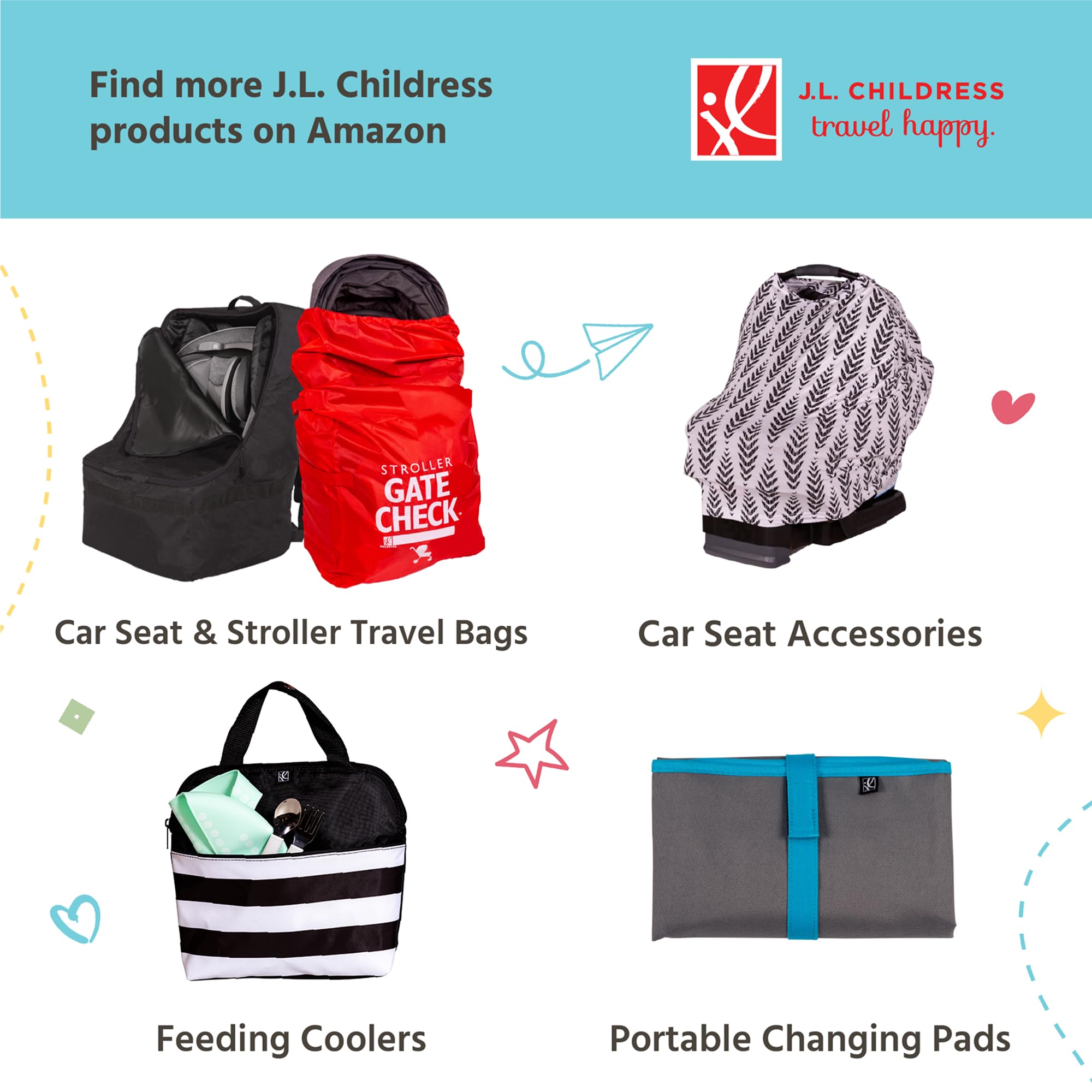 J.L. Childress DoubleCOOL Double Stroller Organizer - Stroller Accessory with Cooler and Storage - Includes Cup Holder, Cell Phone Pocket and Zippered Compartments - Black