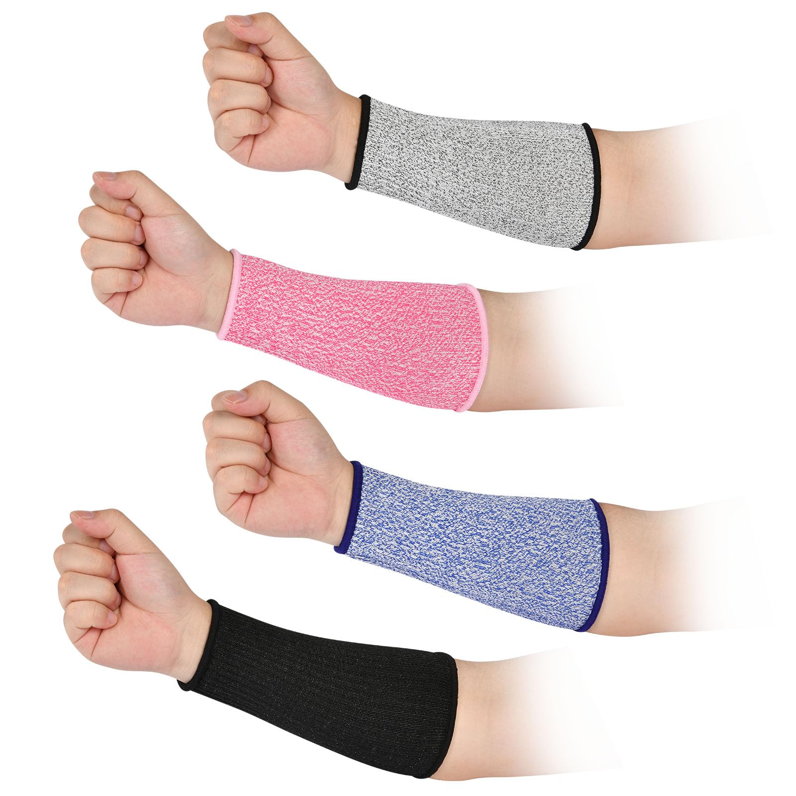 flintronic Cut Resistant Sleeves, 4PCS Level 5 Arm Protection Sleeves, Safety Protective Arm Sleeves for Work Men Women, Forearm Wrist Protector Sleeve for Kitchen Garden Farm Welding Cooking