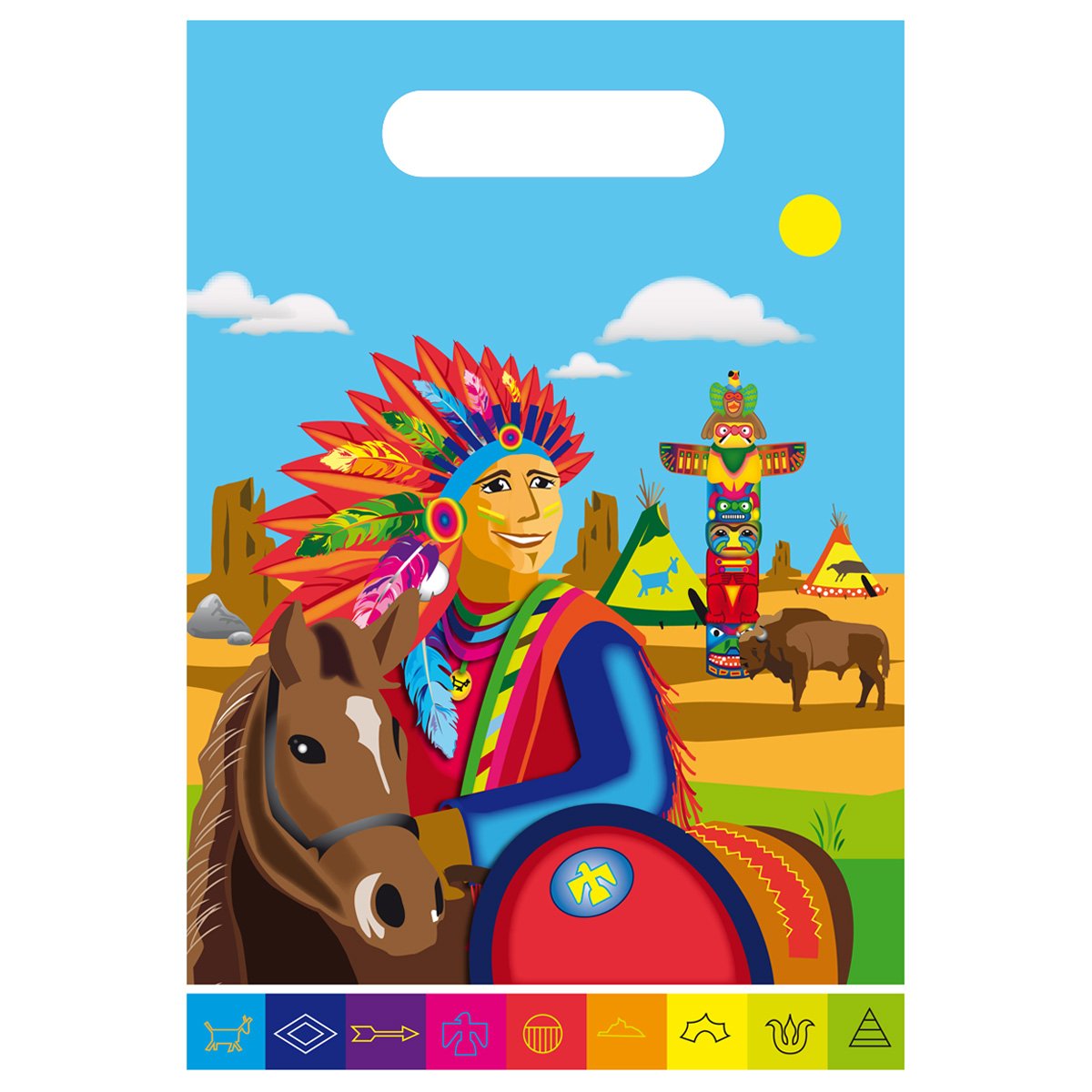 Folat - Native American Party Gift Bags - 8 pieces