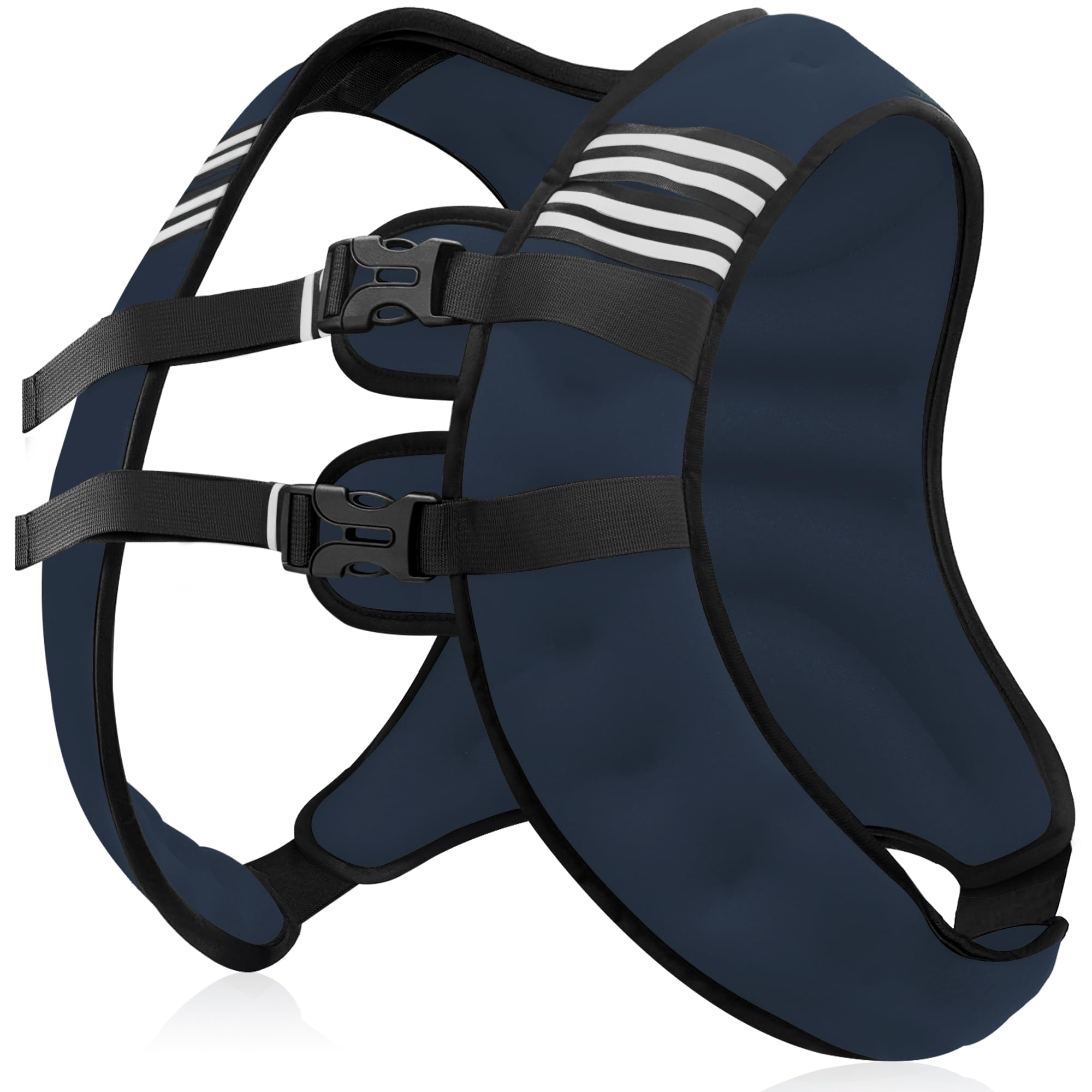 NATURELUX Weighted Vest with Reflective Stripe and Adjustable Buckle Straps, Navy Blue, 30 lbs Image