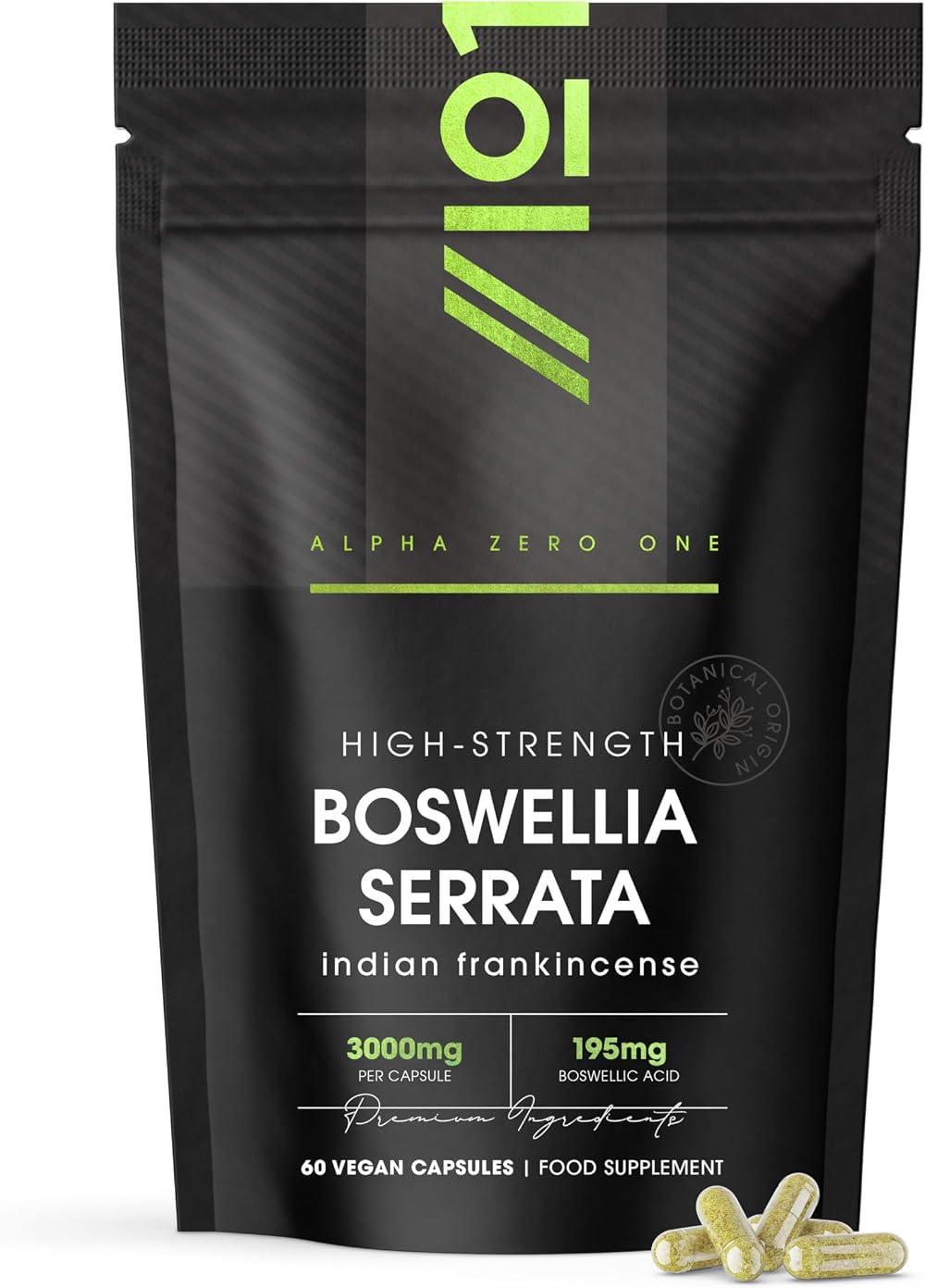 ALPHA01 Boswellia Serrata Extract 3000mg 65% Boswellic Acid 60 Caps