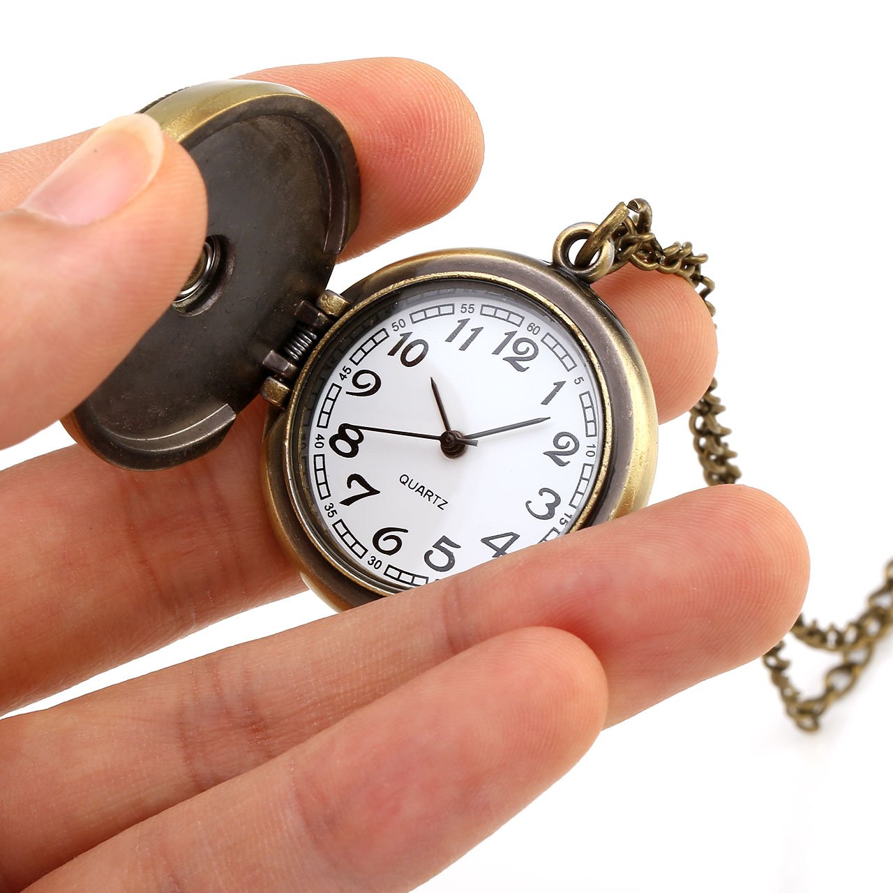 Top Plaza Retro Classic Antique Bronze Fob Pocket Watch Rotatable Hemisphere World Map Vintage Pendant Necklace Analog Quartz Watch With Chain