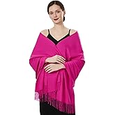 QBSM Womens Large Soft Wedding Evening Pashmina Shawls Wrap Scarfs