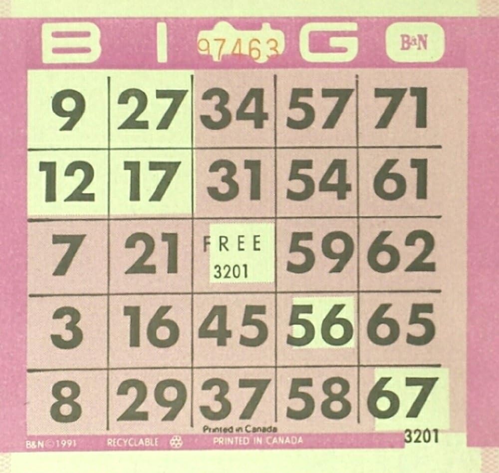 Sideline Hobby 1on Pattern Bingo Paper Sheets (500)