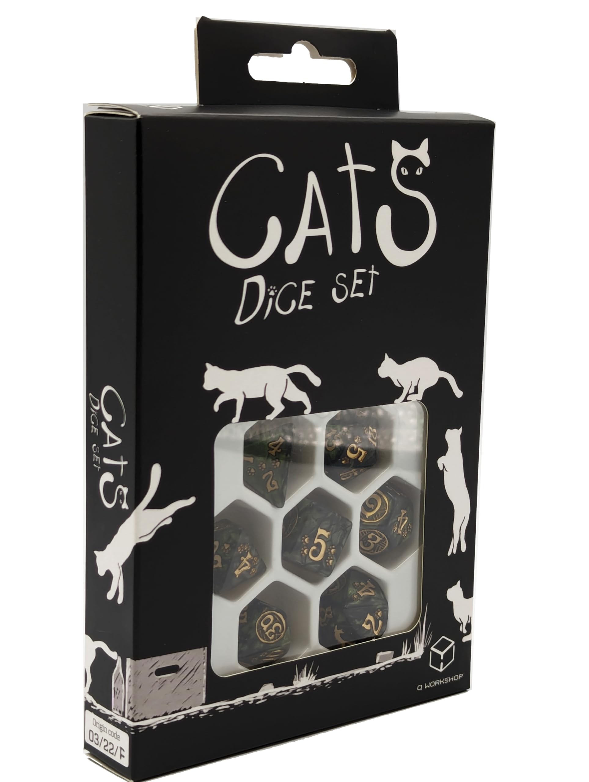 Q Workshop Q-Workshop Pixel Dice Set, Cat Dice Game