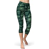 sissycos Women's Artistic Splash Printed Cropped Capri Leggings Buttery Soft Tights 21"