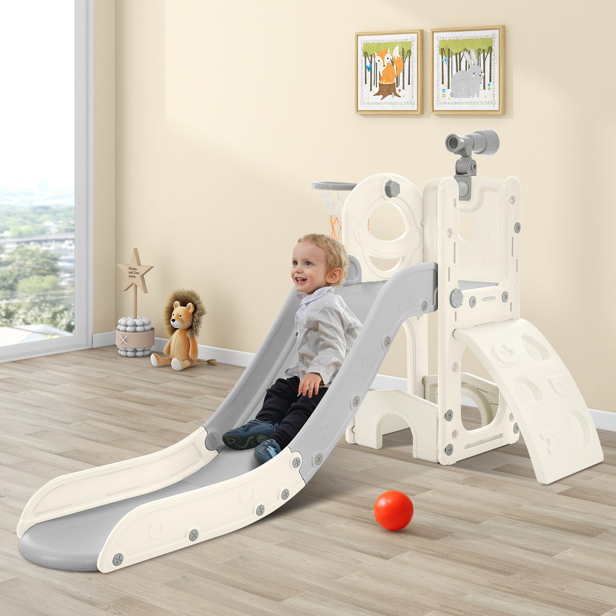 Virubi 5 in 1 Toddler Slide Playset, Climbing Toys
