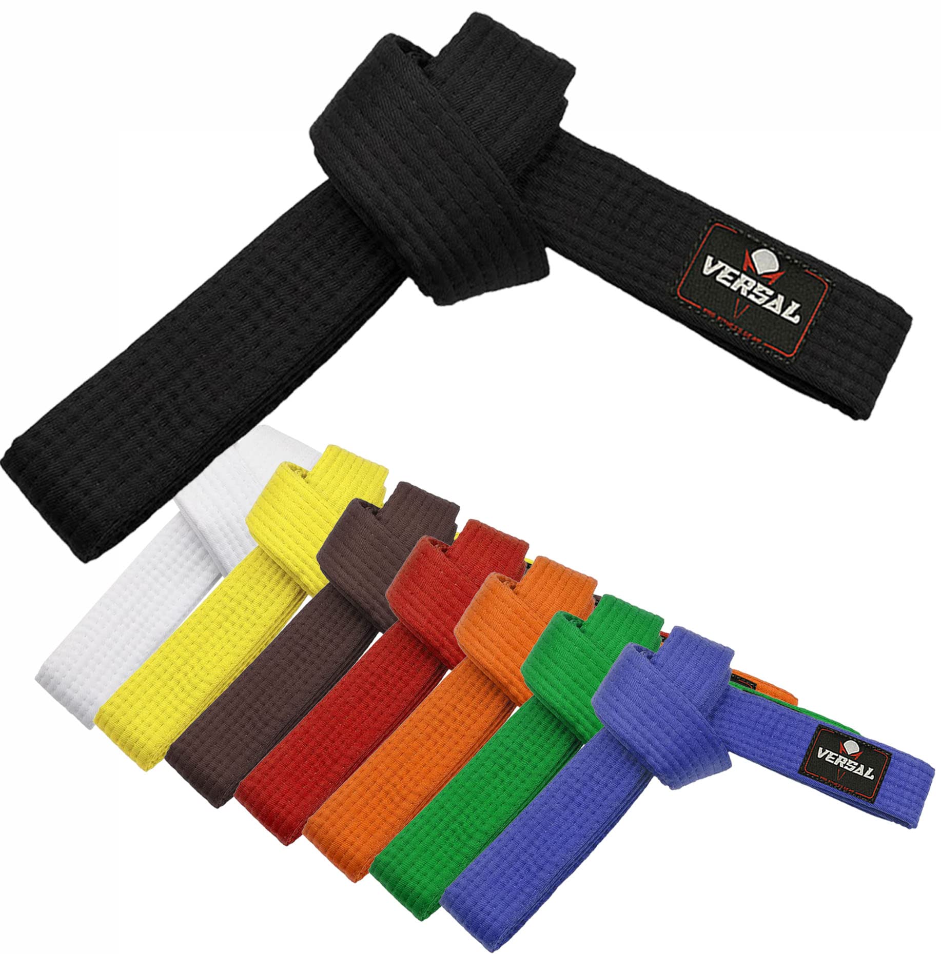 VERSAL Martial Arts Karate Belt, 100% Cotton Professional Training Grading Ranking Belts for Judo, Bjj, Taekwondo, Jiu Jitsu Coloured Belt (Green, 240cm)