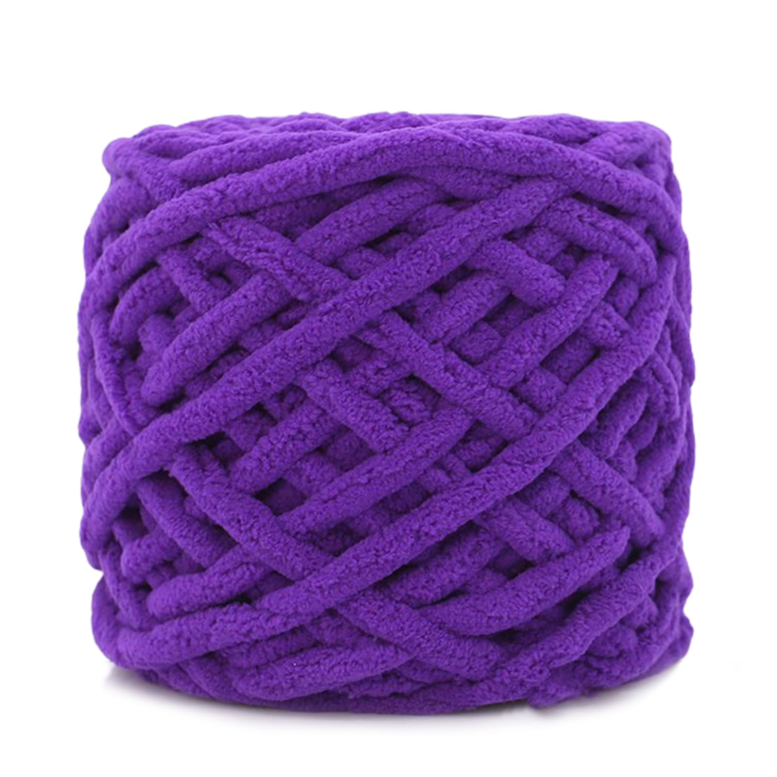 Single Thick Terylene, Ice Strip Quick Yarn Needle Knitting Woven Blanket Slipper Line for Weave Scarves(Purple)