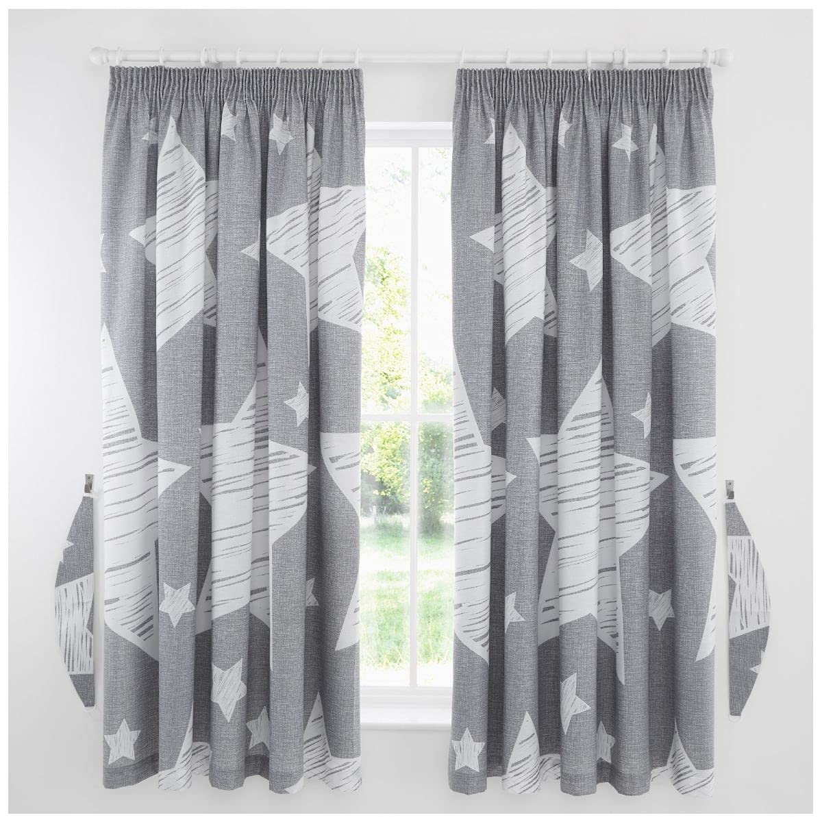 GC GAVENO CAVAILIA Premium Childrens Duvet Covers OR Toddler Fitted Sheets OR Kids Curtains For Bedroom, Grey, 66X72, 31584155