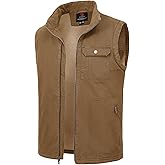Rdruko Men's Winter Vest Outerwear Sherpa Lined Fleece Warm Cotton Work Casual Vest
