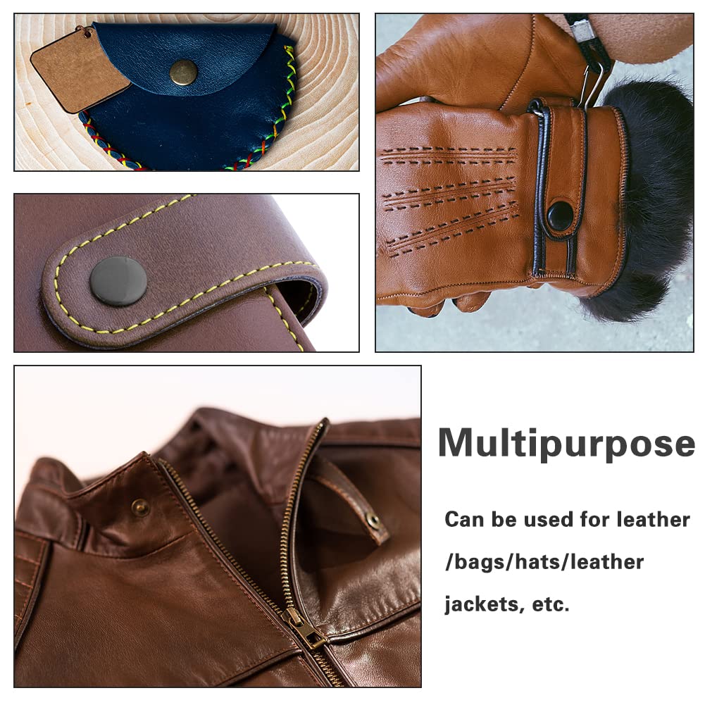 TLKKUE 120 Sets Snap Fasteners Kit, 10mm Snap Buttons with Rubber Hammer, 6 Color Metal Snap Buttons Press Studs with 4 Setting Tools, Snaps for Fabric, Clothes, Jackets, Jeans Wears, Bags, Leather