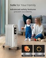 Pro Breeze 2500W Oil Filled Radiator 11 Fins with 24h Timer White view 7