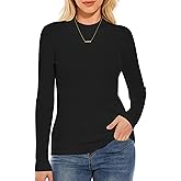Biffxeu Womens Long Sleeve Mock Neck Sweater Ribbed Knit Top Mock Turtleneck Pullover Casual Fitting Jumper Sweater Top