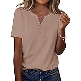 Zeagoo Womens Summer Tops Casual Short Sleeve V Neck Shirts Business Dressy Work Blouses