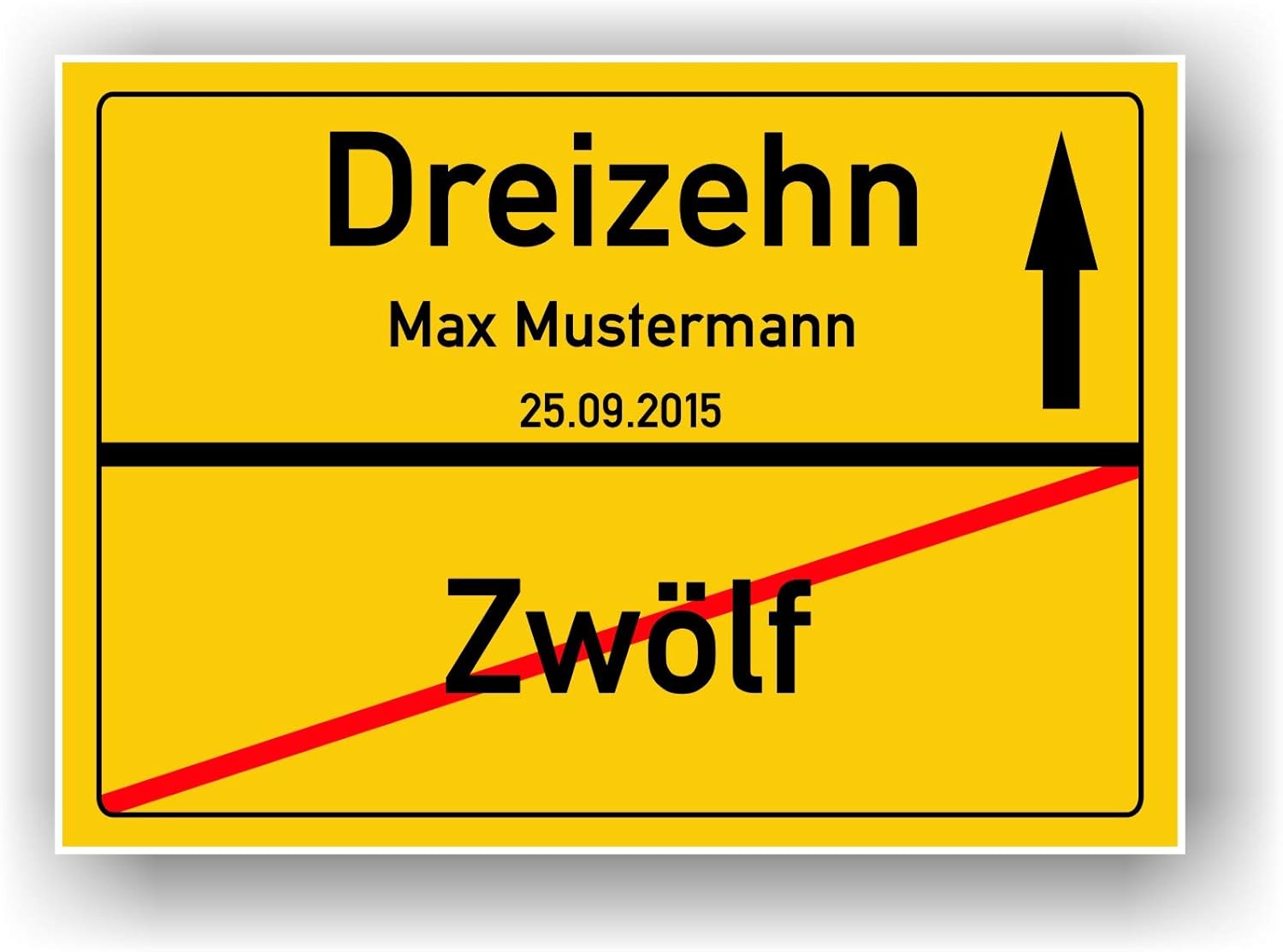 Amazon.de Ortsschild 13 Jahre Geschenkidee 13 Geburtstag Zwölf