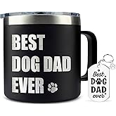 Hyturtle Best Dog Dad Ever Coffee Black Mug/Tumbler 14oz Gift For Dad, Son, Kids - Fathers Day, Birthday Gift Idea For Dog Lovers - Christmas Gifts For Men