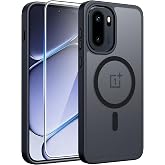 FNTCASE for OnePlus 15R Case, Fit for Magsafe, Screen Protector, Black | Screen Protector, Translucent Matte, Military Grade Drop Proof, Shockproof Protection Bumper, Protective Magnetic Phone Cover