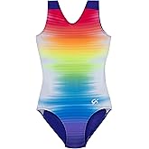 GK Girls Fierce Fade Gymnastics Leotard - Rainbow Dance Outfit with Matching Scrunchie for Toddlers, Children, & Juniors