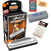 Hohner Special 20 Harmonica - Key of C Bundle with Key Stickers, Plastic Case, Instructional Manual, and Austin Bazaar Polish