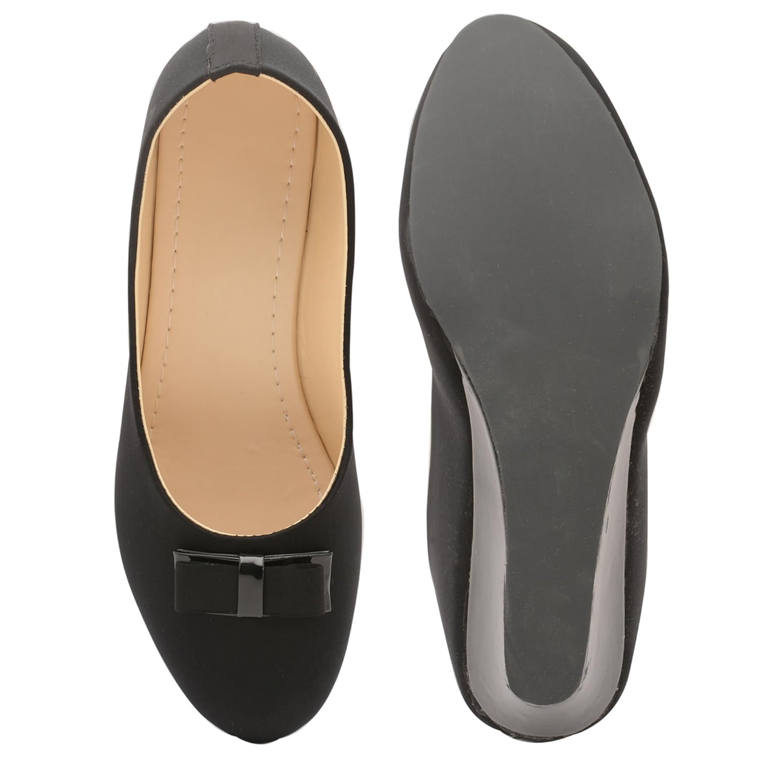 elle wings women's black elegant fashionable lycra platform bellies shoes