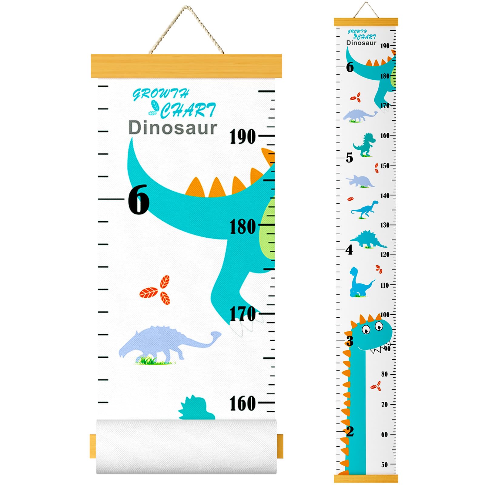 Outivity Height Chart for Kids Wall Hanging Growth Chart Removable Canvas and Wood Measuring Ruler for Baby Girls Boys Toddler Bedroom Nursery Wall Decoration