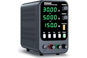 NANKADF DC Power Supply, Bench Power Supply with Memory Storage & Recall，Variable Power Suppy with Encoder Adjustment Knob, 5V/3.6A USB Quick-Charge & OCP Short Circuit Alarm (0-30v 0-5a)