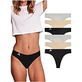 Balanced Tech Moisture Wicking Underwear for Women, Seamless Workout Thongs Quick Dry Travel Thong Panties