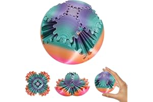 EBHQPC 3D Printed Gear Ball Fidget Toy,Gear Sphere, GearSphere Desk Toy, Fidget Ball, Gear Toy for Stress and Anxiety Relaxing (Rainbow)