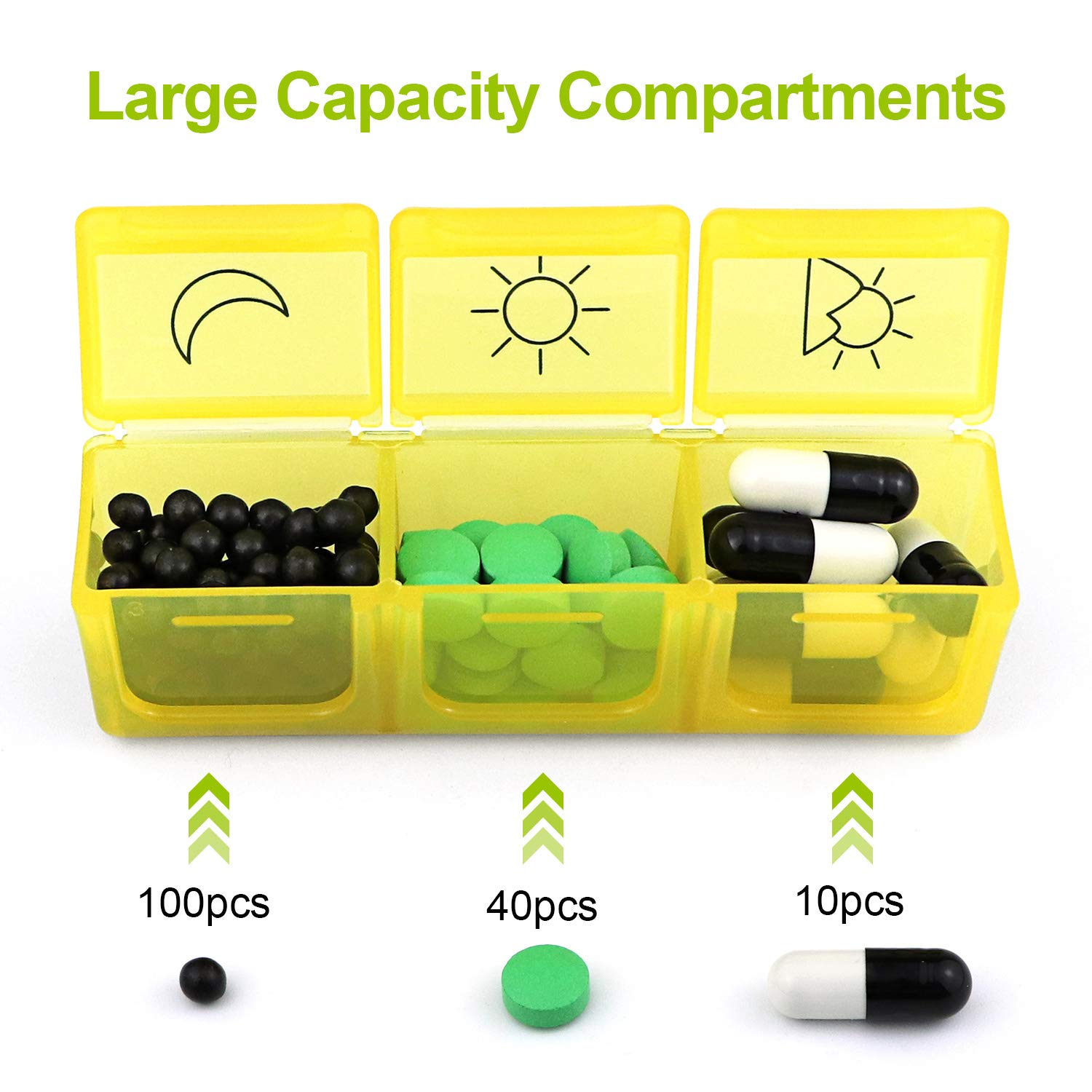 SENWOW Weekly Pill Organizer, Portable AM/PM Travel Pill Box Case (7-Day / 3-Times-A-Day) with Separate Compartments to Hold Vitamins, Supplements and Medication