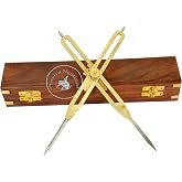 Artist Proportional Scale Divider Drawing Tool Professional 9&rdquo; Long Solid Brass with Heavy Duty Steel Point with with Wooden Box an