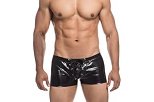YOOBNG Men's Metallic Shorts Yoga Shiny Boxer Briefs Shiny Hot Pants Underwear Bikinis with Draswtring