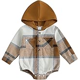 Douhoow Baby Boy Hooded Romper Long Sleeve Boy Plaid Hoodies Baby Jacket Infant Fall Winter Festival Clothes
