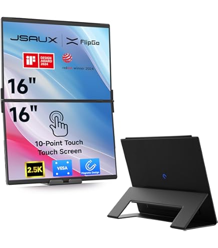 JSAUX FlipGo Dual 本体　モバイルモニター Amazon.com: JSAUX FlipGo Touchscreen 16