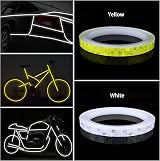 Prasacco Reflective Tape 10mm x 8m Yellow White 2 Rolls Waterproof High view 4