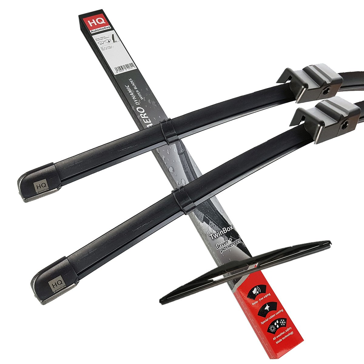 HQ AUTOMOTIVE Windscreen Wiper Blades 3pcs kit | Fits: PEUGEOT 207 2006-2012, 207+ 2012-2015 | model: AD71-622|HQ16D