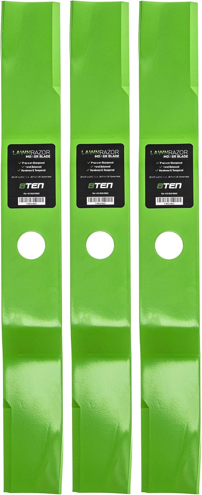Amazon Com 8ten Lawnrazor Hi Lift Blade 60 Inch Deck For Kubota B1550 B1750 F2560e 70000 25001 76539 34330 K5651 34340 3 Pack Garden Outdoor