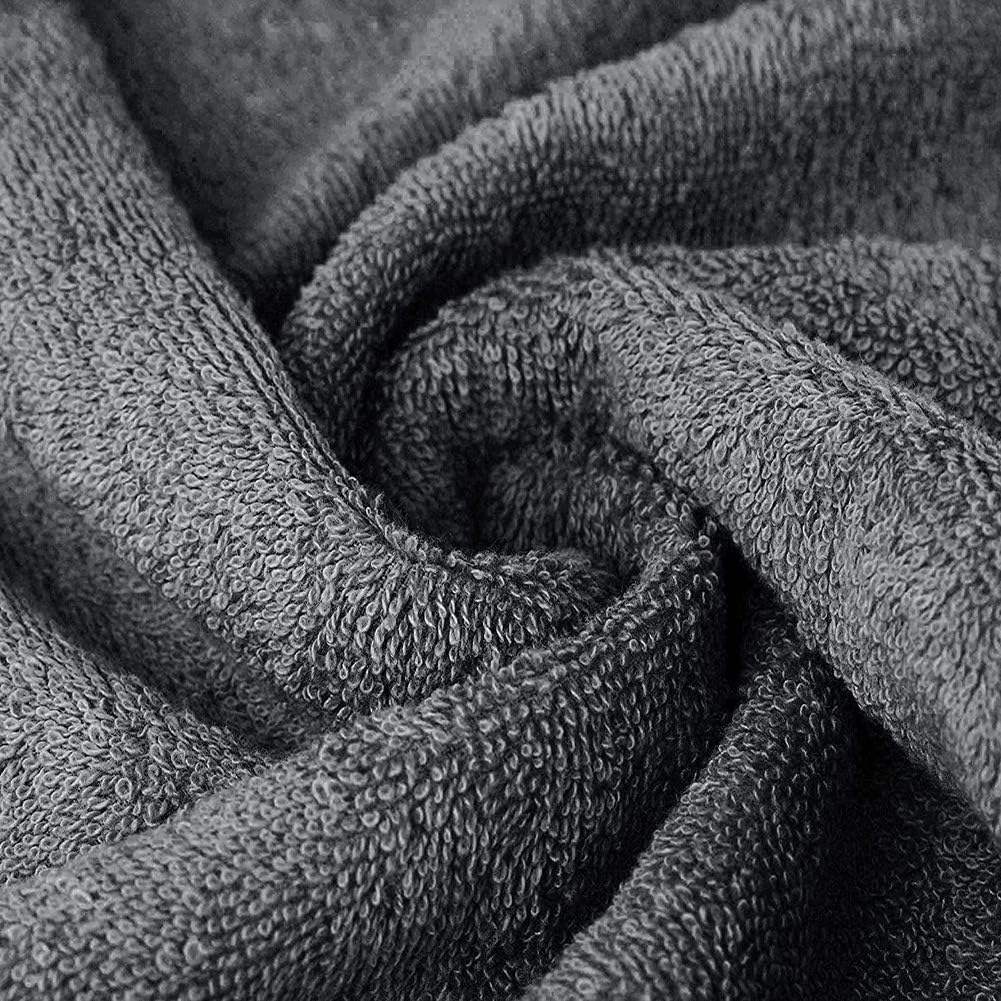 Luxury Hand Towels 15×30 Inches , 2 Pack Absorbent and Soft Cotton Salon Towels Set for Bathroom Hotel Spa - Grey: Kitchen & Dining