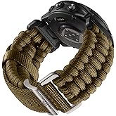 Bandletic Compatible with Garmin Instinct Watch Bands - R-Nylon Survival Paracord Woven Nylon Strap Quick Fit 22mm Watch Band for Fenix 7/6/5/Forerunner 965/955/945/935/745/Epix 2/Approach S70/S62/S60