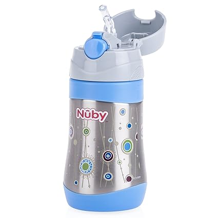 Nuby - Vaso de acero inoxidable, color azul