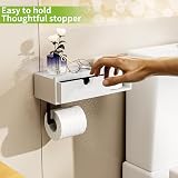 HapiRm Toilet Roll Holder With Drawer Shelf Self Adhesive Wall Mounted view 3