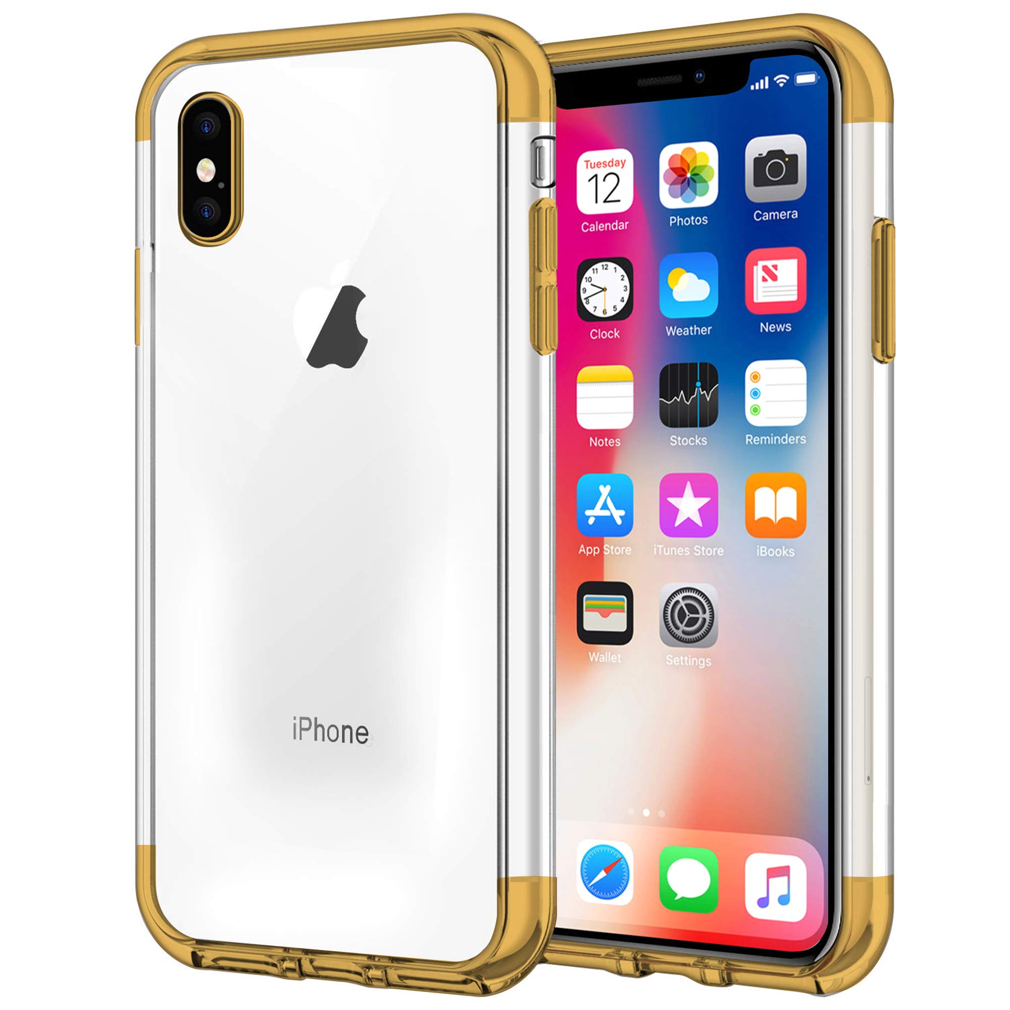 iSOUL Back Case For iPhone XS, iPhone X, [Anti-Scratch] Clear iPhone 10 Case, [Shock Absorption] Silicone Bumper [Wireless Charging] Slim Protective Cover For 5.8 Inch Apple iPhone XS, X Five Color
