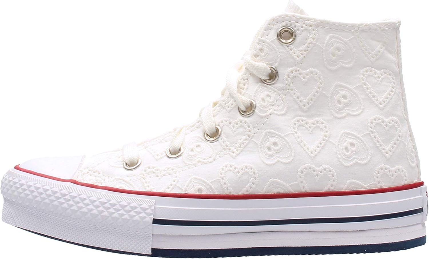 Converse Chuck Taylor All Star Eva Lift Hi Love Ceremony Blanc/bleu (White/Midnight Navy) Coton 