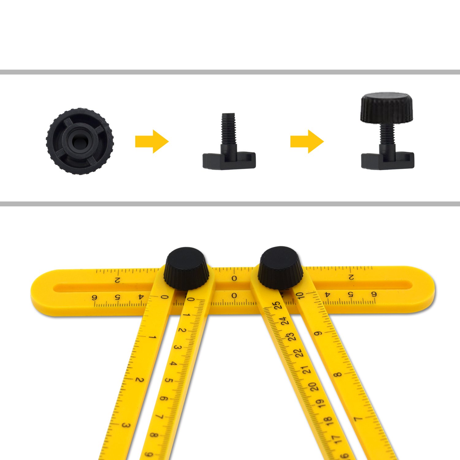 Rraycom Multi Angle Measurement Tool, 2 Pack Angleizer Template Tool Flooring Template Measure Ruler and Layout Tools for Handymen, Builders, Craftsmen and DIY