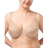 HSIA Minimizer Bras for Women, Full Coverage Embroidered Bras Plus Size Bra for Heavy Breasts Unlined Bra with Underwire