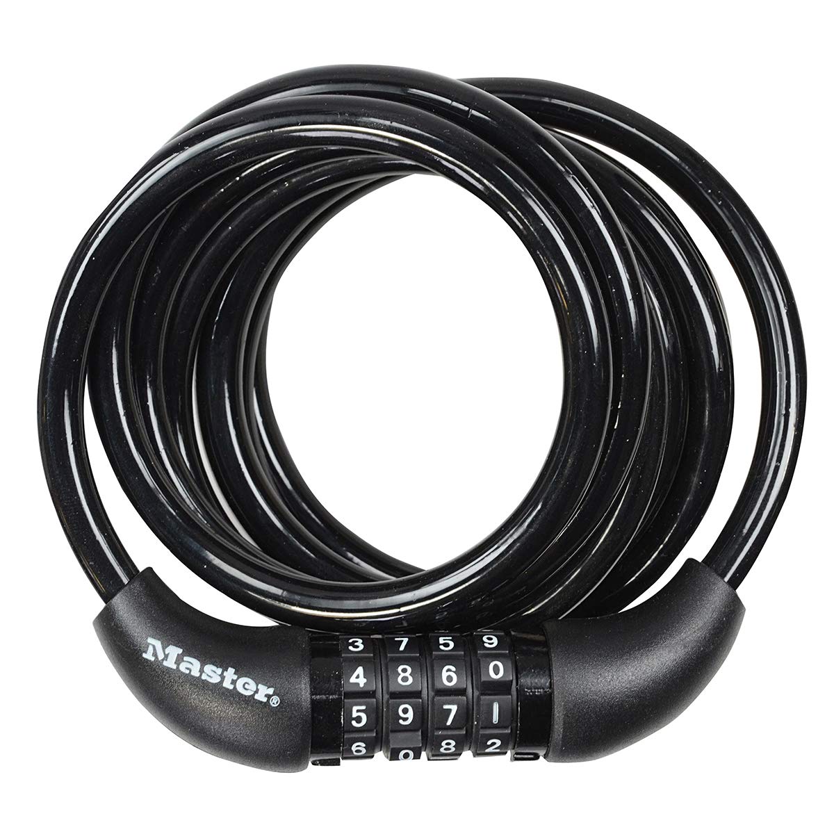 Master Lock Bike Cable Lock, Combination, 1.8 m Coiling Cable, Outdoor 8221EURDPRO - Use with All Kinds of Bike, Skateboards, Strollers, Lawnmowers and Other Outdoor Equipment